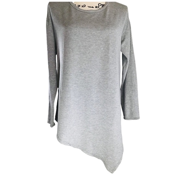 Joie 'Tammy B' Asymmetrical Oversized Sweatshirt Top In Heather Gray Small - Picture 2 of 13